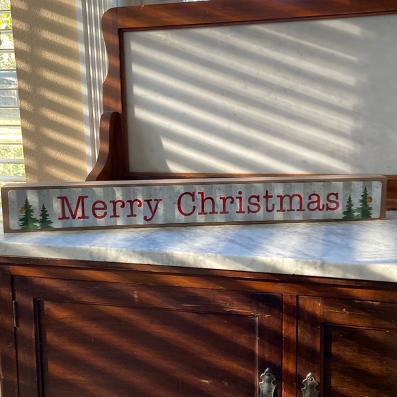 Hobby Lobby Other - Farmhouse Galvanized Metal & Wood Merry Christmas Sign Shelf Sitter